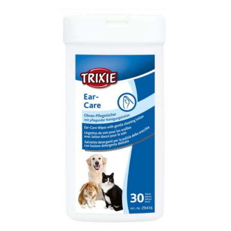 TRIXIE Ear-Care Ohren-Pflegetücher mit pflegender Reinigungslotion 30 Stück